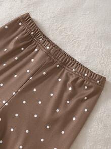 Girls' Small Polka Dot & Ditsy Floral Long Sleeve Long Pants Tight Pajama Set, Multi-Piece Loungewear - Multicolor - View 6
