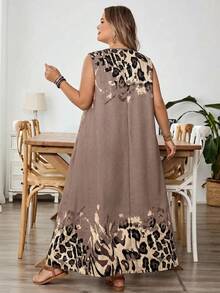 SHEIN CURVE+ 大尺碼女款無袖碎花洋裝，夏季、度假女裝，秋季女裝，冬季，CURVE PLUS - 彩色 - 查看 2