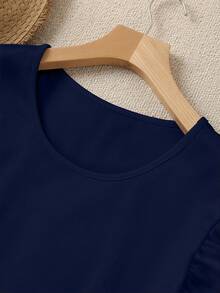 SHEIN LUNE Conjunto casual de 2 piezas para mujer talla grande - Azul Marino - Ver 3