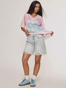 MUSERA Pink Graphic Printed Sports Jersey Summer Festival Vintage Party Vacation - Multicolor - View 3