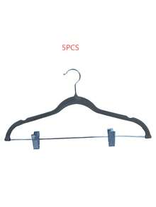 10pcs/5pcs Set New Soft Fabric Clothes Hangers, Home Closet Organizer Hangers, Dual-Use Non-Slip Garment Rack Clips, Suitable For Hanging Shirts, Dresses Or Pants, Space-Saving, Soft Surface Effectively Prevents Slipping And Protects Clothes - Multicolor - View 10