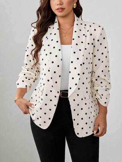 Chikora Sacou roz pentru femei, mărime mare, ținută elegantă pentru navetă și afaceri, business casual pentru femei, toamnă/iarnă