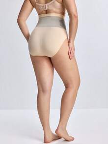 Slumbrini Nahtlose Shapewear mit hoher Taille für Damen in Große Größen, verbessert die Trainingsleistung, Bauchkontrolle, Po-Anhebung, Taillenunterstützung, nicht rollender Bund, formende Lingerie - Aprikosenfarben - Übersicht 2