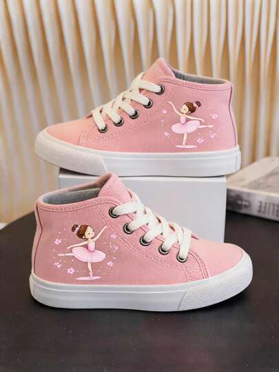 tenis lona niña unisex casual urbano moda zapatillas confort ligeros y flexibles para caminar 12mx-24mx primeros pasos 10 años escolar con diseño de bailarinas lindos lila , rosa mauve
