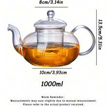 1 Pieza Tetera de Vidrio Borosilicato de Alta Calidad, Transparente con Colador, Tetera para el Hogar, Tetera para Té de Flores, Juego de Té Kung Fu - transparente - View 8
