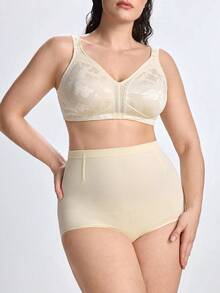 Slumbrini 1pc Women High Waist Seamless Shapewear, Strong Tummy Control And Butt Lift, Plus Size - Beige - View 5