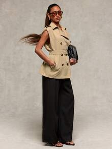 Normani Autumn Teachers' Day Party Prom Graduation Prom Casual Elegant Country Y2k Women Gilets Office Khaki Spring Business Casual - Khaki - View 2