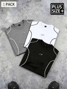 Sport MetroGents Men's Plus Size Colorblock Trim Short Sleeve T-Shirt - Black - View 4