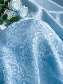 1pc 5 Yards Luxurious Damask Jacquard Fabric, With Embossed Texture And Exquisite Pattern, Soft And Breathable Material Suitable For Dresses, Formal Evening Gowns, Tablecloths, Curtains, Elegant Home Decor And DIY Sewing Crafts - multicolor - View 9