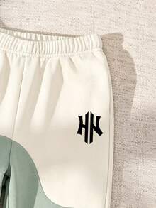 Young Boy Comfortable Fun Sports Long Pants, Color Block Design, Suitable For Autumn/Winter/Spring, Easy And Comfortable, Autumn/Winter Must-Wear, Back To School, Party, Suitable For Outdoor Picnic, Street Photography, Campus, Holiday, Gift Use - Multicolor - View 3