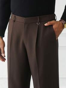 HUEFORM Men's Old Money Brown Mature Relaxed Fit Pants,Wrinkle-Resistant Fabric, Easy To Care For-A Must-Have Item. Suitable For Daily Travel - Coffee Brown - View 3