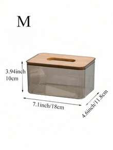SHEIN Caja de pañuelos de mesa de centro para sala de estar de estilo nórdico minimalista y creativo, hecha de tabla compuesta, caja de papel transparente para restaurante - Gris - Ver 11