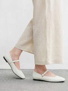 CUCCOO BIZCHIC Ladies Four Seasons Commuter Elegant Leisure Vacation Comfortable Soft Solid Soft Light Textured Flat Shoes - White - View 4