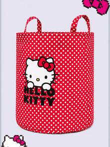 HELLO KITTY AND FRIENDS | ROMWE HELLO KITTY AND FRIENDS Fashion Red Polka Dot HELLO KITTY Cartoon Character Pattern Diagram Foldable Large Storage Box - Red Polka Dot Kitty - View 3