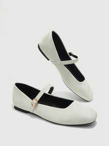 CUCCOO BIZCHIC Ladies Four Seasons Commuter Elegant Leisure Vacation Comfortable Soft Solid Soft Light Textured Flat Shoes - White - View 9