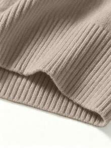 Manfinity Homme Suéter casual versátil de unicolor para hombre, otoño/invierno - Albaricoque - Ver 3