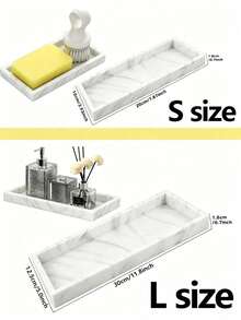 1PC Premium Silicone Storage Tray Organizer For Keys Makeup Jewelry On Bathroom Kitchen Sink Counter Holiday Gift Home Decor Christmas Summer - White Marble Style - View 8