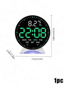 Reloj despertador digital LED redondo con luz nocturna RGB, doble alarma, pantalla de fecha y semana, brillo ajustable, reloj de escritorio moderno para dormitorio, oficina y decoración del hogar - Multicolor - Ver 18