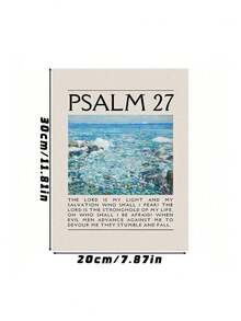 1pc Vintage Blue Psalms Christian Bible Verse Canvas Wall Art – Floral Painting Print For Room Decor, Inspirational Scripture Poster, Optional Frame - multicolor - View 24