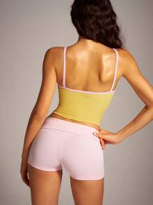 VARSIVA Women's Colorblock Pleated Cropped Sports Tank Top - Multicolor - View 8