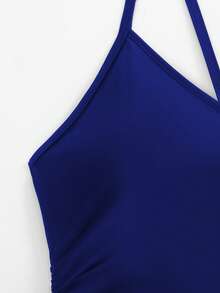 SHEIN Swim 女式中空後背單件泳衣 - 寶藍色 - 查看 8