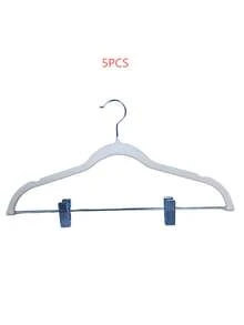10pcs/5pcs Set New Soft Fabric Clothes Hangers, Home Closet Organizer Hangers, Dual-Use Non-Slip Garment Rack Clips, Suitable For Hanging Shirts, Dresses Or Pants, Space-Saving, Soft Surface Effectively Prevents Slipping And Protects Clothes - Multicolor - View 9