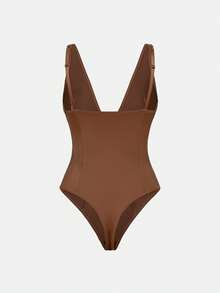 SHAPORA Women's Fashion Minimalist Solid Color Bodysuit 2pcs Set - Multicolor - View 11