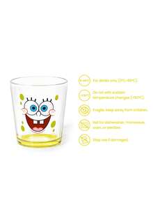 SpongeBob SquarePants | SHEIN 1個340ml彩色蘇打石灰玻璃杯，冷水杯，適用於冷水、果汁、飲料、氣泡水、調酒等 - 無色 - 查看 3