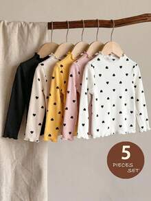 SHEIN 嬰兒與女嬰上衣多件組，可愛甜美休閒日常穿著 - 彩色 - 查看 2