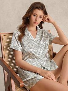 EverLounge Comfortable Women's Pajama Set For Home Sleep Gray Autumn Elegant - White - View 6