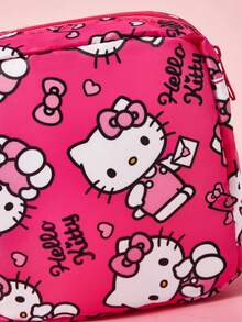 HELLO KITTY AND FRIENDS | SHEIN 1件/套 Kitty主題拉鍊收納包，多功能儲物袋，適用於衛生棉、電子產品、化妝品和小物品，便攜旅行收納包，適合女性與卡通愛好者 - 粉白色 - 查看 6