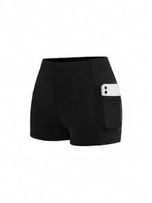 Cheerettes Women's Solid Black Minimalist Pleated Athleisure Sports Dress And Shorts Set, All Season Athletic Modest Style For Gym Tennis Workout & Going Out - Black - View 16