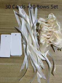 30 Stücke Satinband-Bänder Blank Namensschilder, elegantes Blank-Muster für Hochzeitstisch-Sitzplatzkarten und Geschenkverpackungs-Begleitkarten, geeignet für Hochzeitsparty, Brautparty, Geburtstagsfeier - Übersicht 12