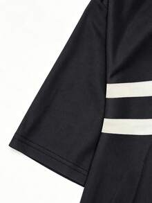 SHEIN 男士條紋短袖休閒通勤 Polo 衫 - 彩色 - 查看 6