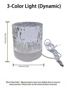 Dynamic Water Ripple Lamp,16 Color Light With Remote Control Rotating Projection Light USB Night Light Romantic Atmosphere Light ,Table Lamp Lights For Bedroom, Living Room Wall Decor ,Birthday Gifts With/Without Remote Control,1/3/16-Color Light - White - View 15