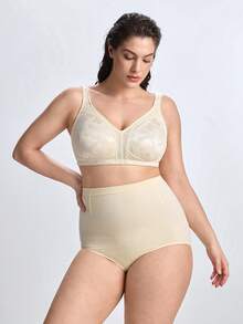 Slumbrini 1pc Women High Waist Seamless Shapewear, Strong Tummy Control And Butt Lift, Plus Size - Beige - View 8