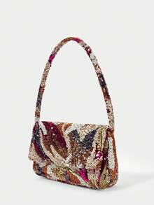 SHECARRY Ladies, Women Shoulder Bag, Evening Bag, Colorful Floral And Plant Sequins, Fashionable, Luxury, ,For Cocktail Party, Party, Prom, Club, Date, Birthday, Evening, Date Nigh, Banquet(Random Pattern) - Multicolor - View 3