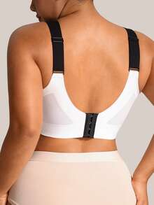 Barelissa 1pc Women's White Patchwork Plus Size Wireless Bra - White - View 2