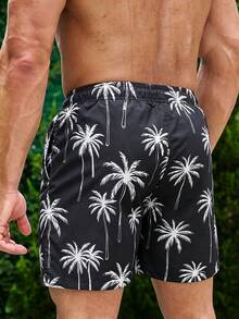 Manfinity KASUA Men's Coconut Tree Print Beach Shorts - Multicolor - View 2