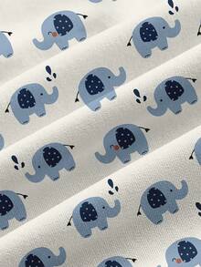 PopScrub Casual Minimalist Scrub Uniform Top, Cute Elephant Print Pattern, Pet Hospital - Multicolor - View 3