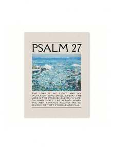 1pc Vintage Blue Psalms Christian Bible Verse Canvas Wall Art – Floral Painting Print For Room Decor, Inspirational Scripture Poster, Optional Frame - multicolor - View 10