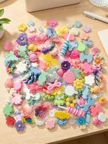 20Pcs Random Mixed Resin Charms Set, Cute Flat Resin Ornaments In Blue Mixed Styles, DIY Handmade Craft Supplies For Phone Case Decor, Scrapbooking & Collage Accessories - Multicolor - View 5