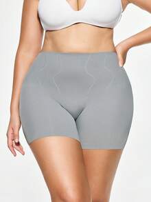 SHAPORA 1pc Solid Color Plus Size Adhesive Women's Panties - Dark Grey - View 3
