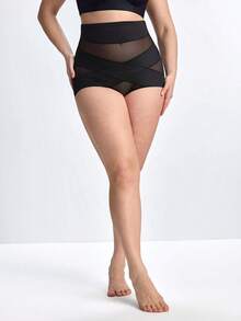 Slumbrini 1 pieza Moldeador corporal para mujer de talla grande, Cinturilla, Control de abdomen, Levantador de glúteos, Beige - Negro - Ver 4