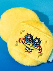 SpongeBob SquarePants | SHEIN 卡通黃色方塊角色絨毛粉撲，蓬鬆化妝粉撲，適用於散粉、定妝粉與粉餅，溫和不刺激肌膚，適合日常化妝與旅行使用 - 黃色 - 查看 6