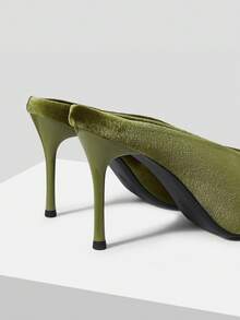 Mnmlis Women's Fashion 2026 Spring And Summer New Soft Pointed Thin Heel High Heel Outer Wear Fairy Style Fashionable Sandals Summer Shoes - Olive Green - View 4