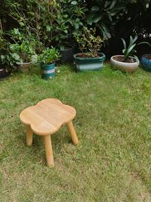 1PC SolidWood Multipurpose Sturdy NonSlip EasyClean SpaceSaving ShoeChanging TeaTableSeat NaturalCloverShape RoundStool Entryway LivingRoom Bedroom Balcony HomeDecor Practical MustHave HotSale - wood color - View 7