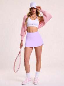 SHEIN Sovereign Charm 女款拼色休閒百搭日常旅行運動裙褲 - 彩色 - 查看 6