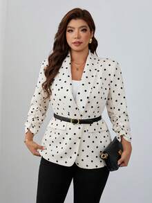 Chikora 粉色大尺碼女款西裝外套，優雅通勤商務穿搭，秋冬商務休閒女裝 - 彩色 - 查看 7