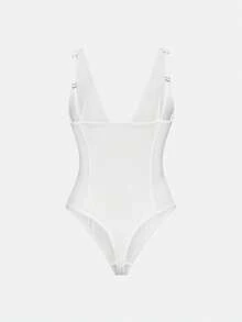 SHAPORA Women's Solid Color Deep V-Neck Bodysuit - Multicolor - View 11